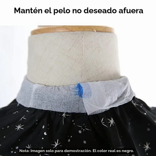Vista 4 de Tiras de cuello de peluquero – 5 rollos de 500 piezas de papel negro, desechable y flexible para cortar el cabello, suministros de salón, resistente