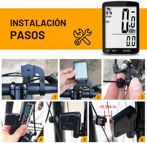 Vista 9 de Computadora inalámbrica para bicicleta, 20 multifunciones, velocímetro de bicicleta impermeable real, odómetro de ciclismo con pantalla LCD grande