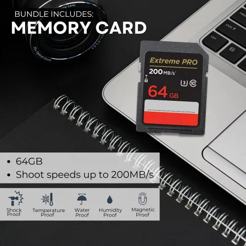 Vista 5 de ULTIMAXX El paquete de accesorios incluye: cámara digital compacta IXY650 + 64 GB Micro Extreme PRO + kit de limpieza de arranque + Micro SD de alta