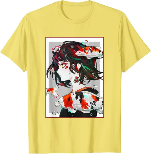 Vista 42 de Camiseta de anime anime japonés estético Otaku Negro