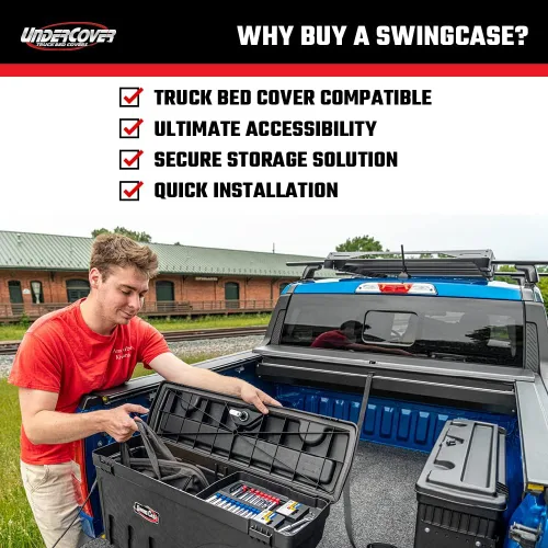 Vista 4 de RealTruck UnderCover SwingCase - Caja de almacenamiento para caja de camioneta; SC107P; compatible con Chevy 2023-2025/GMC Colorado/Canyon del lado