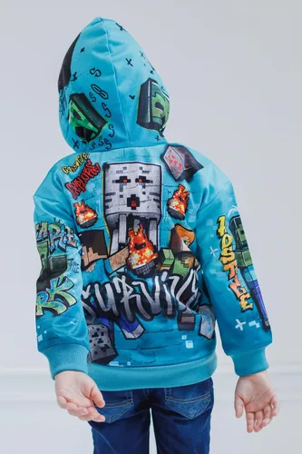 Vista 7 de Minecraft Sudadera con capucha de forro polar para niños pequeños a niños grandes (4-18-20)
