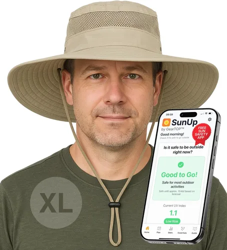 Vista 26 de GearTOP Safari Hat for Men Sun Hats for Women UV Protection UPF 50+ Fishing, Gardening, Hiking Hat (22-23 1/2")