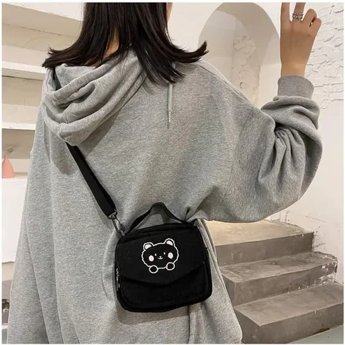Vista 2 de GGOOB Bolso bandolera y cartera Kawaii - Bolso de pana