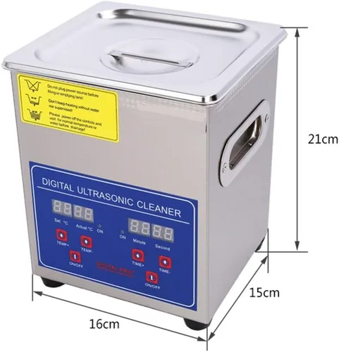 Vista 2 de CGOLDENWALL 60 W 1.3L Digital de grado comercial de acero inoxidable calefacción ultrasónico limpiador de gafas joyería limpiador 110 V/220 V