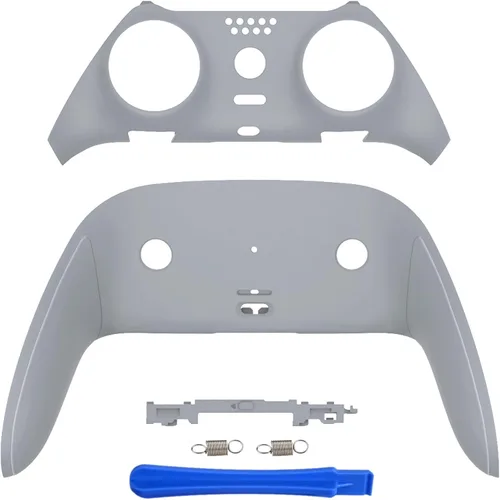 Vista 6 de eXtremeRate Top Bottom Decorative Trim Shell Compatible with ps5 Edge Controller DIY Replacement Front Back Clip Shell, Custom Black Plates Cover