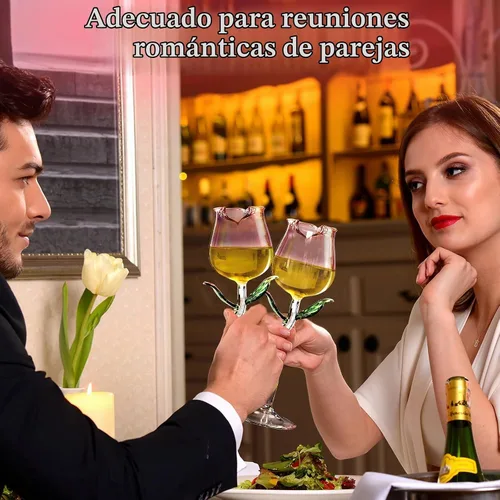 Vista 6 de Juego de 2 copas de vino rosa creativas copas de champán copas de vino tinto con clase, regalos ideales para inauguración de la casa, boda Rosado2