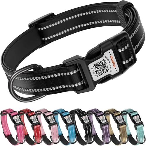 Vista 27 de Collar de perro personalizado ilFindYou con etiqueta de código QR para identificación de mascotas, collar reflectante de seguridad, adecuado