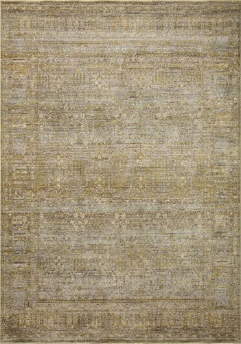 Vista 5 de Loloi Jean Stoffer Bradbury Collection, Dove & Gold, alfombra de área de 6 pies a 3 pulgadas x 9 pies, alfombra moderna y tradicional para sala