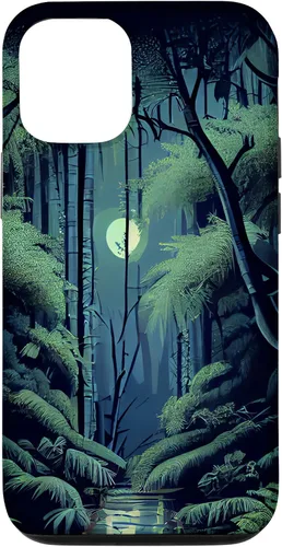 Vista 4 de Funda para iPhone 11 Pro Bamboo Forest in the Moonlight Shimmer on River