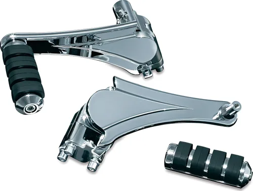 Vista 9 de Kuryakyn 7926 Estriberas de motocicleta: Estriberas ajustables para pasajero para motocicletas Harley-Davidson de 1993-2006 con montaje fijo Cromado