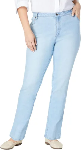 Vista 11 de Woman Within Jeans elásticos de pierna recta de 5 bolsillos Banana
