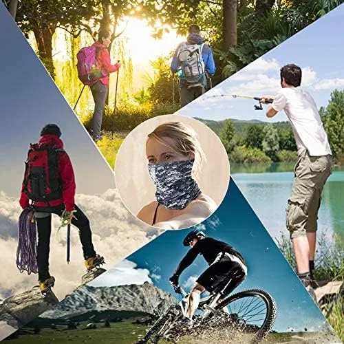 Vista 5 de Máscara facial para hombre, pasamontañas, bandana para el sol, protección UV, esqueleto teñido anudado, transpirable, máscara facial