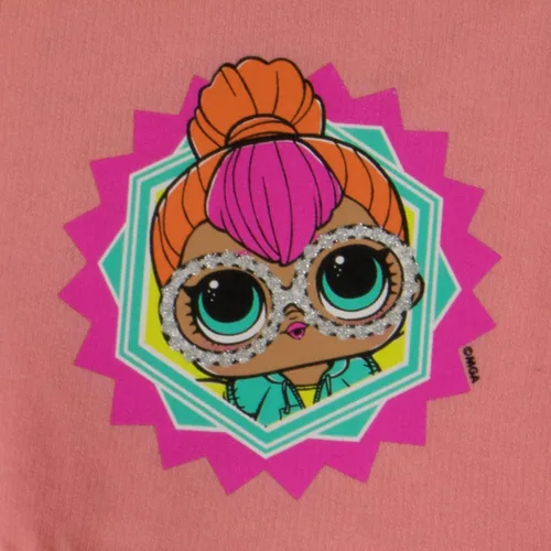 Vista 5 de L.O.L. Surprise! Conjunto de camiseta y pantalones cortos para niñas, conjunto de camiseta y pantalones cortos de manga corta LOL Surprise para niñas