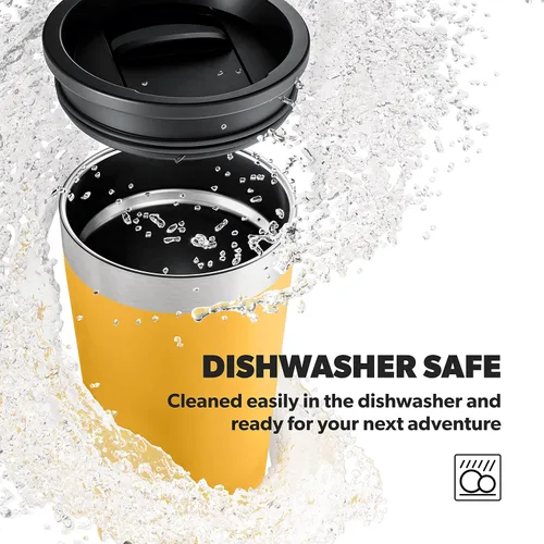 Vista 3 de DOMETIC Vaso Térmico, Acero Inoxidable, Aislado al Vacío con Tapa de Función de Ajuste a Presión Resistente a Salpicaduras (Mango, 10 Oz)