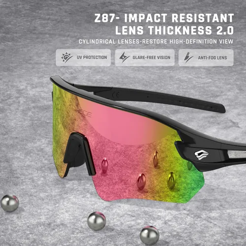 Vista 3 de TOREGE Z87 - Gafas de sol para hombres y mujeres, ciclismo, pesca, correr, conducir, béisbol, antiniebla, gafas de sol deportivas, protección UV