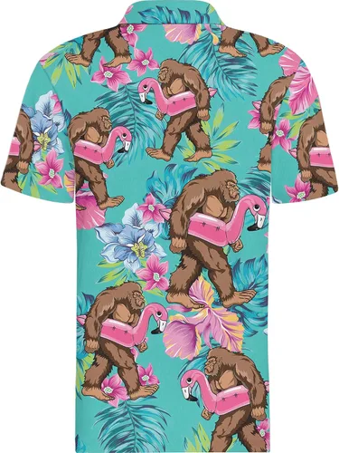 Vista 4 de HIVICHI Divertidas camisas de golf para hombre, diseño de estampado loco, colorido, salvaje, novedoso, que absorbe la humedad, polo para hombre