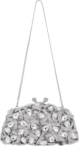 Vista 6 de MOSSMON Bolso de noche de lujo con diamantes de imitación de cristal
