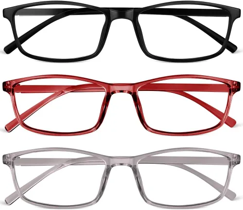 Vista 8 de URAQT Lentes de luz azul para mujeres y hombres, lentes de bloqueo de luz azul, lentes de lectura para computadora y juegos, lentes transparentes