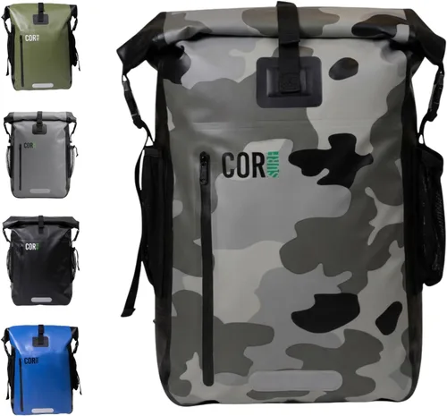 Vista 9 de COR Surf Mochila Impermeable de Bolsa Seca con Funda Acolchada para Portátil de 25L y 40L Paquete Enrollable de Servicio Pesado, Camuflaje, 25 L
