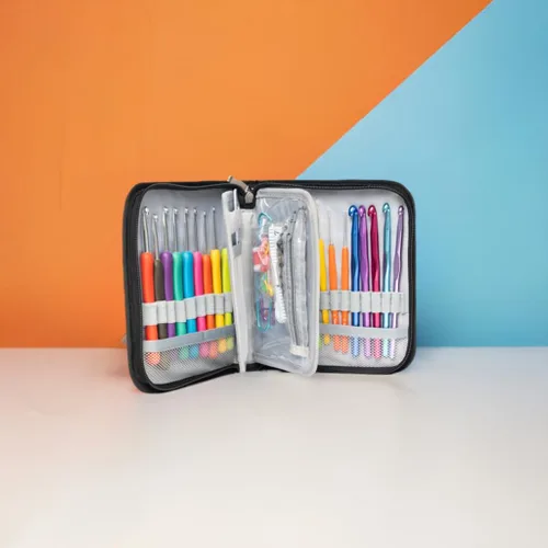 Vista 7 de SHAXANO Kit de Ganchos de Ganchillo con Estuche, 95 Piezas, Agujas de Ganchillo Ergonómicas, Kits de Hilo para Tejer, Herramientas de Arte de Tejido