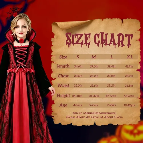 Vista 3 de Disfraz de vampiro para niñas, disfraces de Halloween