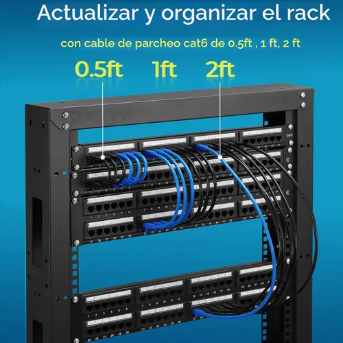 Vista 5 de Rapink Patch Cables Cat6 - Cable de conexión Ethernet Cat6 de 0.5 pies (paquete de 24), 10G, cable de conexión Cat 6 para panel de conexiones a