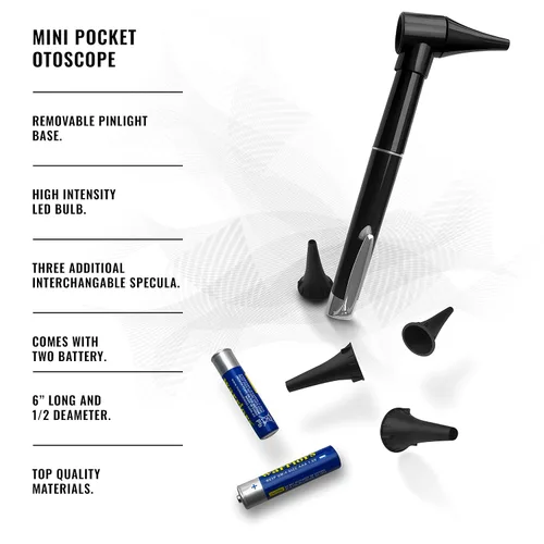 Vista 6 de ASA TECHMED Kit básico de enfermería para el trabajo, estetoscopio, monitor de presión arterial, otoscopio, diapasones y más. Kit médico de 18 Negro