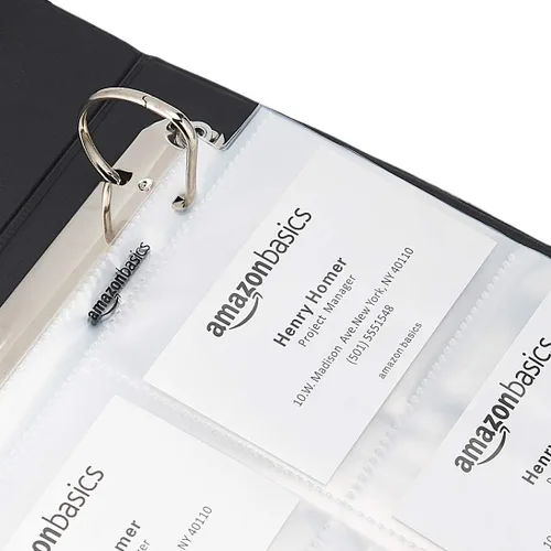 Vista 4 de Amazon Basics Hojas de 9 protectores de tarjetas coleccionables para almacenamiento y protección, carga superior, transparente, paquete de 100