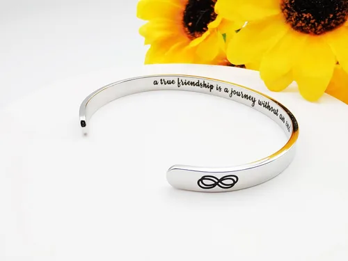 Vista 372 de Pulseras inspiradoras para mujer, joyería de acero inoxidable, con refranes, pulsera motivacional con mensaje oculto, pulseras grabadas para mejor