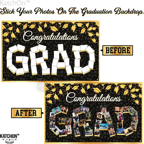 Vista 5 de KatchOn, Cartel de fotos de graduación de felicitaciones – Xtralarge, 72 x 44 pulgadas Cartel de fotos personalizado de graduación Fondo