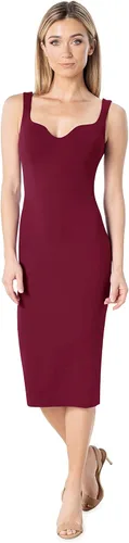 Vista 5 de Dress The Population Vestido midi ajustado con cuello en V redondeado Sloane para mujer Negro