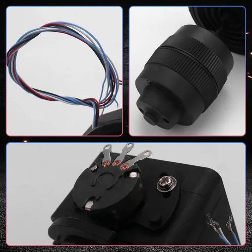 Vista 4 de JUMYNOOY Botón de potenciómetro de palanca de mando electrónico de 4 ejes para controlador -D400B 10K 4D con cable para industrial