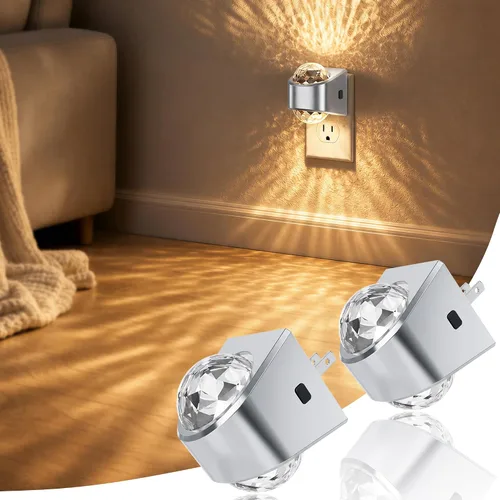Vista 16 de JandCase Luces nocturnas enchufables a la pared, proyector de estrellas, luz nocturna de galaxia automática 3CCT, enchufe con sensor de luz