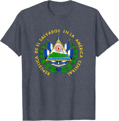 Vista 81 de Escudo de armas de El Salvador Salvadoran Distressed Design T-Shirt