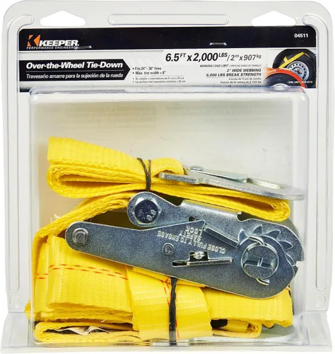 Vista 5 de Keeper – Amarre sobre la rueda de 2" x 6.5' - Límite de carga de trabajo de 2,000 libras y resistencia a la rotura de 6,000 libras