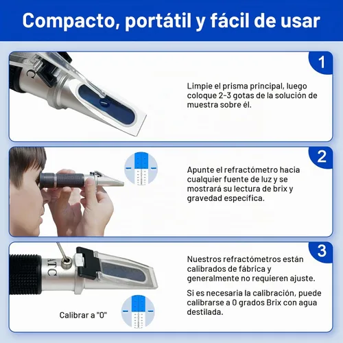 Vista 7 de Kit de refractómetro de vino 3 en 1 para alcohol, Brix y Grape Must Ideal for wine making & home brew. Measures Brix (0-40%), Alcohol (0-25%) &