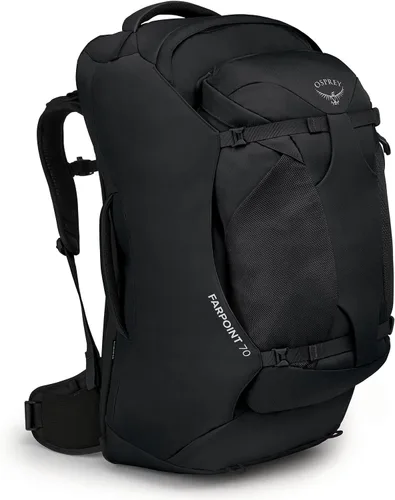 Vista 20 de Mochila de viaje Osprey Farpoint 80L para hombre, negra Negro