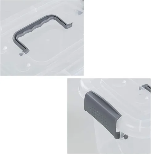 Vista 3 de Readsky Caja de plástico transparente de 5 L con tapas y asa, 6 paquetes