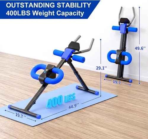 Vista 15 de Máquina de abdominales para gimnasio en casa, máquina de entrenamiento abdominal ajustable con 2 ajustes de inclinación y 5 niveles de altura