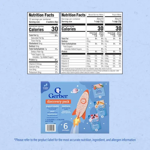 Vista 2 de Gerber Stage 3 Baby Snacks Discovery Variety Pack, 6 Pack