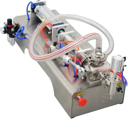 Vista 2 de Máquina de llenado de líquidos de pasta de doble uso neumática de 110V 1.0-10.1 fl oz para aceite esencial de pasta de dientes de emulsión