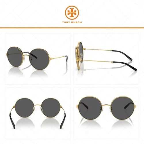 Vista 3 de Tory Burch TY6096 - Gafas de sol redondas para mujer + paquete con kit de gafas de diseñador iWear