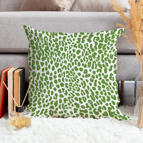 Vista 70 de Funda de cojín decorativa con estampado de guepardo verde peridoto para sofá, funda de almohada verde crema con estampado de leopardo con A-16