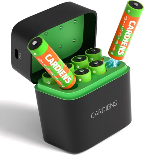 Vista 9 de Baterías AA recargables con cargador rápido de 1.5 V, baterías de litio triple a de 3500 mWh de alta capacidad, pilas de litio AA recargables AA