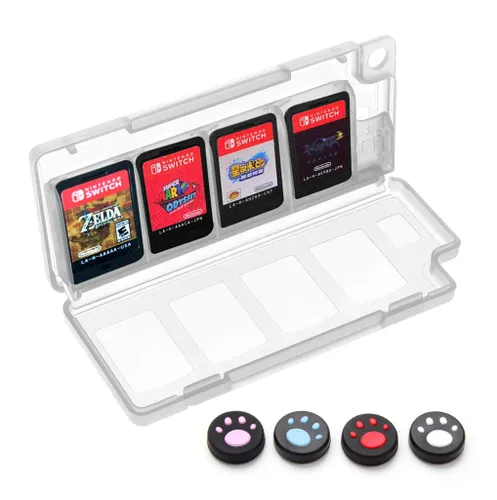 Vista 7 de Accessories Bundle for Nintendo Switch, Kit with Carrying Case,Protective Case with Screen Protector,Compact Playstand,Game Case,Joystick