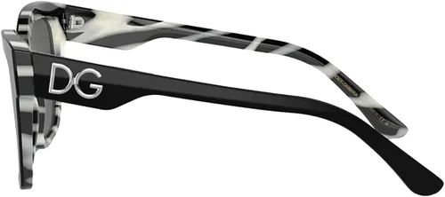 Vista 3 de Dolce & Gabbana Gafas de sol DG 4384 33726G Negro En Zebra Gris Espejo Bla, Negro sobre cebra