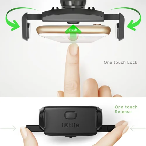 Vista 3 de iOttie Easy One Touch Mini Soporte de ventilación de aire para iPhone Xs Max R 8 Plus 7 Samsung Galaxy S10 E S9 S8 Plus Edge, Note 9 y otros