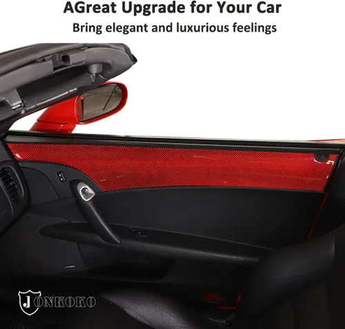 Vista 5 de 2 piezas de fibra de carbono para panel de puerta delantera interior reposabrazos decoración interior para Chevrolet Corvette C6 2005-2013 panel