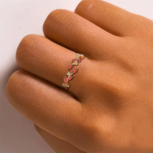 Vista 4 de Anillos delicados abiertos y ajustables para mujer, anillos apilables delicados para mujer